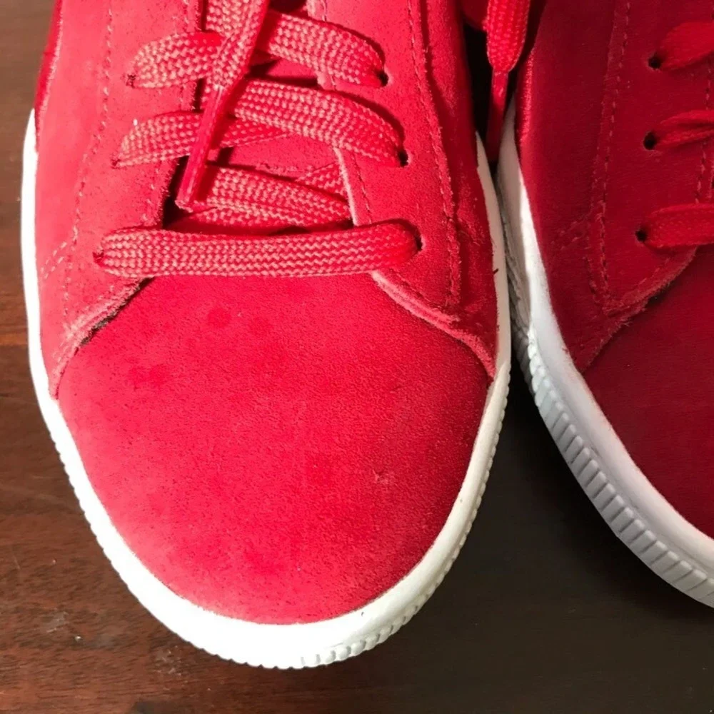 Puma Unisex Kids Suede Classic Badge Sneakers Red 362951-03 Lace Up Low Top 6 C